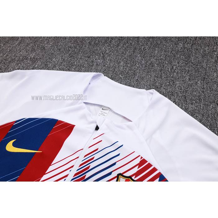 Tuta da Track de Felpa del FC Barcellona Bambino 2023-2024 Blanco